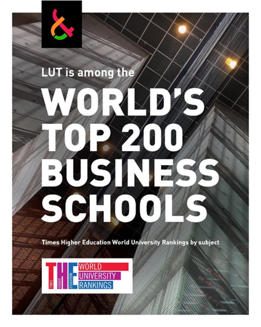 Saarenke's tweet photo. Happy to see our @UniLUT #LUTbiz among the world's top 200 business schools in #THEunirankings 2021. We were ranked #2 in Finland (after @AaltoBIZ , #53). Hard work pays off and big thanks goes to all faculty, students and stakeholders 🙏🙏🙏 https://t.co/uphdinlAUP https://t.co/D0NSPSHczG