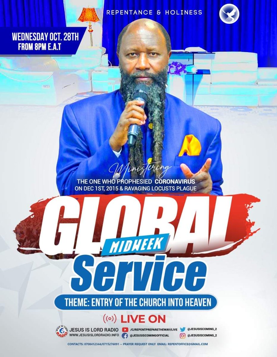 PstRonBern's tweet photo. TONIGHT BLESSED PEOPLE
I invite you to our GLOBAL MIDWEEEK SERVICE
You are welcome Indeed
Are you ready to tune in? https://t.co/YuJiXNF9zC