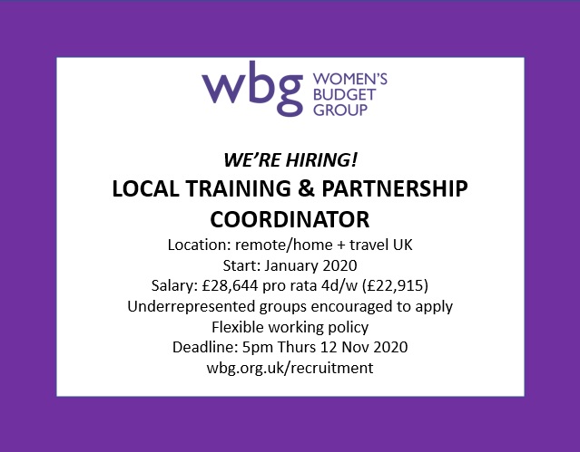If you believe in the power of data and building coalitions in campaigning and advocacy for women's rights we have the perfect role for you! We're recruiting at @WomensBudgetGrp for an exciting new project on local data in 2021 👇

#feministjobs #jobopportunity #vacancy