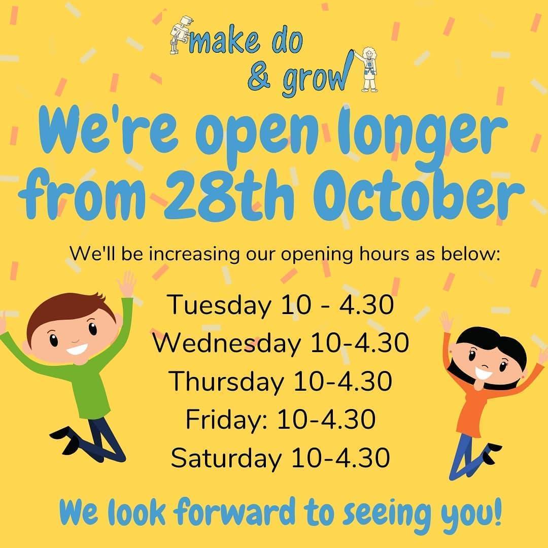 Great news! From this week we are really excited to have the shop open an extra day and longer hours! We are now open from 10-4.30pm, Tuesday to Saturday.

 #govan #kidscreativity #kidsclothing #glasgow  #preloved #recycle #ecoglasgow  #greenglasgow