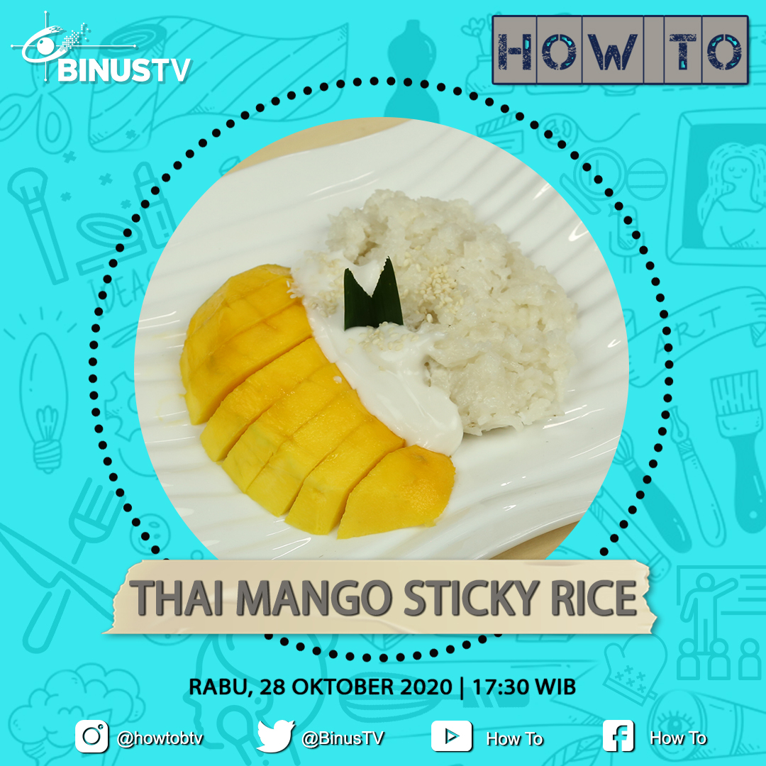 Bahan camilan manis ala Thailand yang terkenal ini terbilang sangat sederhana lho. Bisa dicoba jadi camilan keluarga atau ide jualan makanan.

Smart viewers, mau tahu cara buat Thai Mango Sticky Rice #dirumahsaja #dirumahaja?

Yuk nonton #HOWTO <a href="/BinusTV/">#IAmASmartViewer</a> binus.tv!