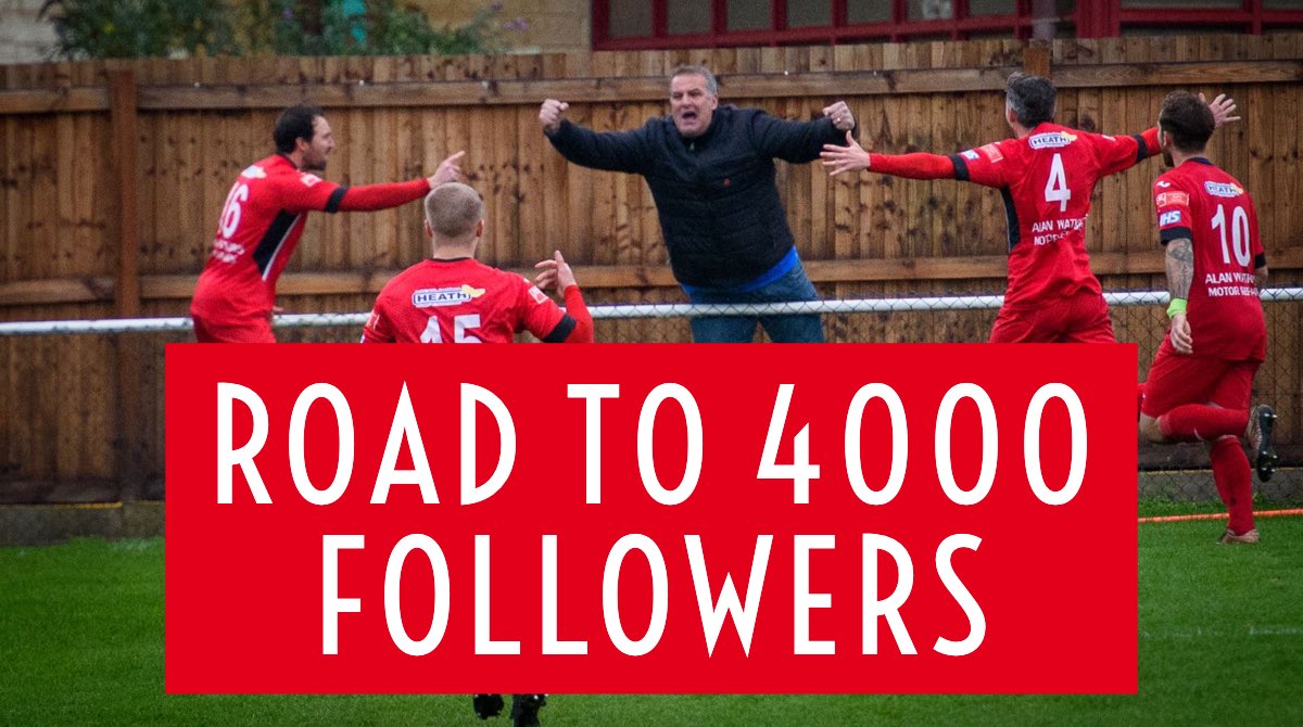 HighworthTownFC's tweet photo. 45 TO GO 🔴⚫️

We are challenging you to see if we can hit 4,000 followers before our home clash with @SupermarineFC next Saturday!

C’mon we are not far off now so tell your Mum, your Dad, your auntie Pat &amp; your best mates Guinea Pig to.......

FOLLOW THE #WORTHIANS 🔴⚫️ https://t.co/Cv2CPspjOO