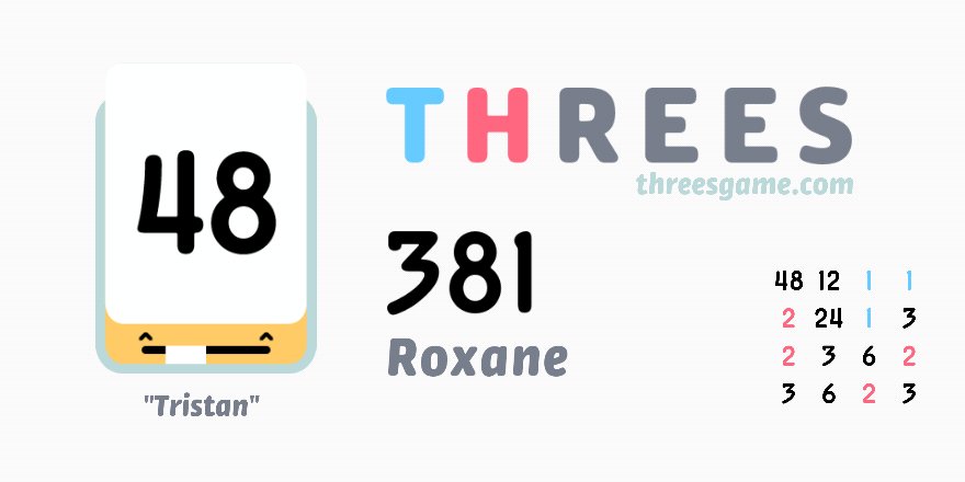 alexandr_simon's tweet photo. J'ai obtenu 381 points dans @ThreesGame ! https://t.co/E1WB4o5ki0 https://t.co/q6PRbat9DZ