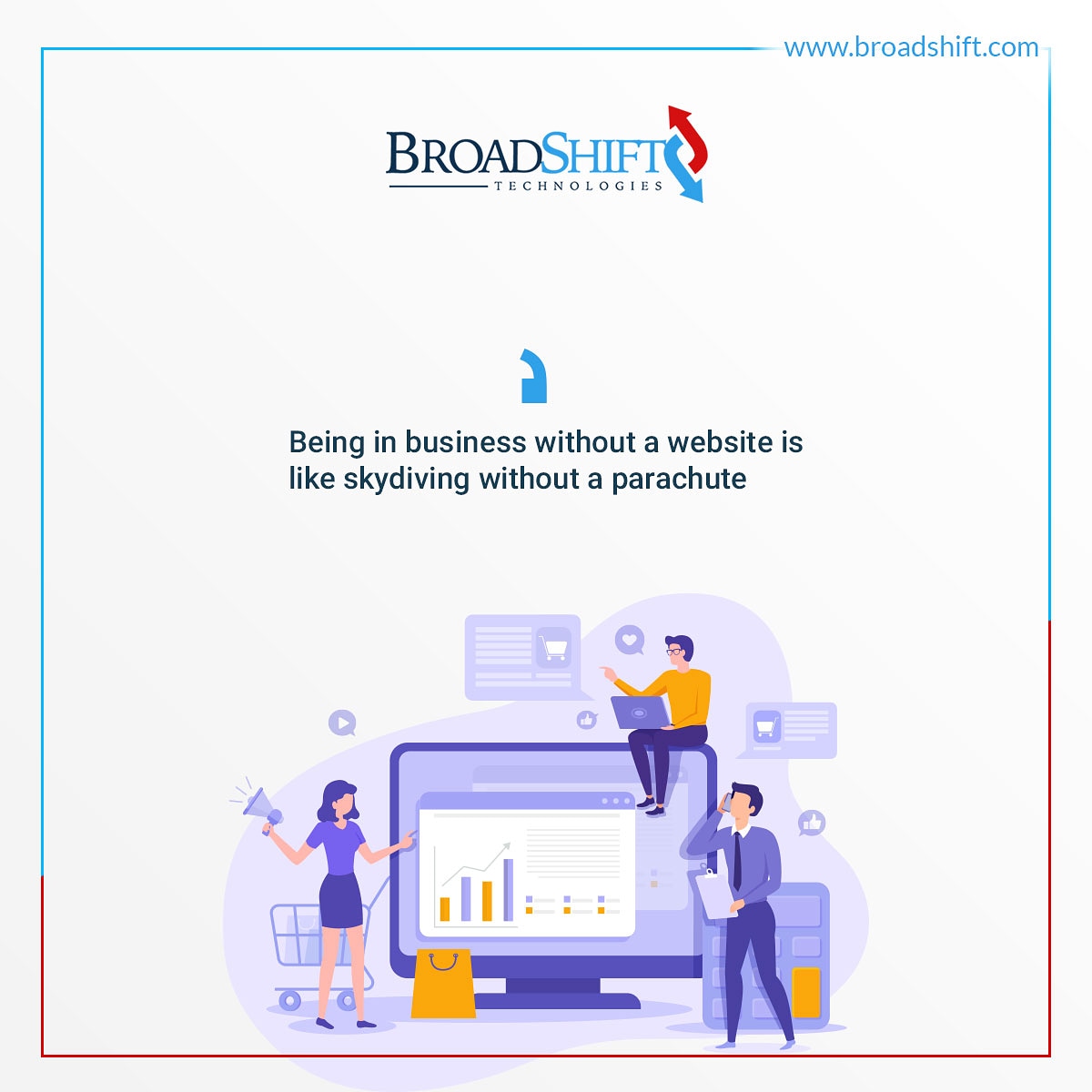 broadshift's tweet photo. You can't afford to take a dive without a parachute.  Get your professionally designed website!

#broadshift #webhosting #apps #SEO #webdesign #developers #webdevelopers #uiuxdesigner #logodesigners #programming #coding #codingisfun #javascript #python https://t.co/7AsKAJ60yJ