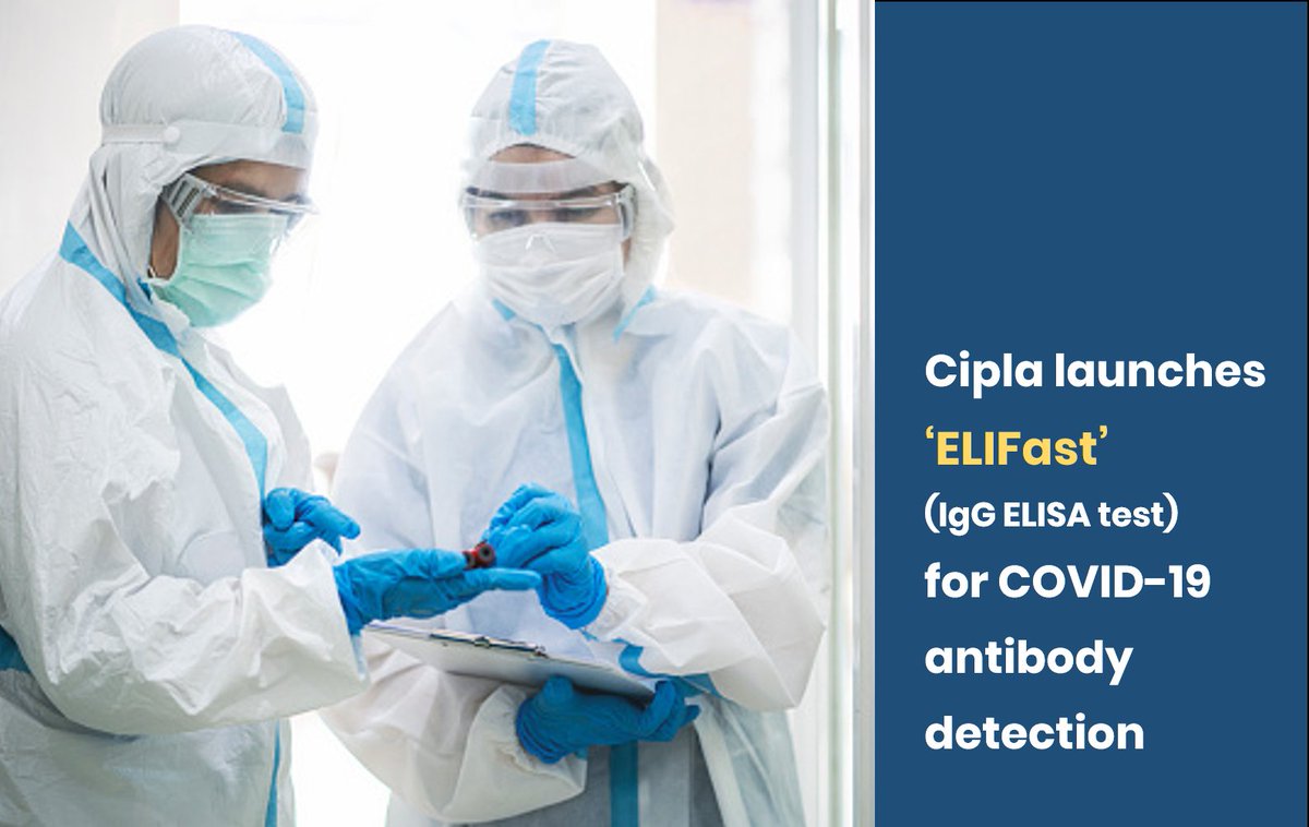 Cipla_Global's tweet photo. Cipla launches #ELIFast (IgG ELISA test) for #COVID19 antibody detection. ELIFast has been validated and approved by #ICMR and the National Institute of Virology (NIV), Pune. https://t.co/5mO3J7DJ3w https://t.co/9LbJ9i4hCv