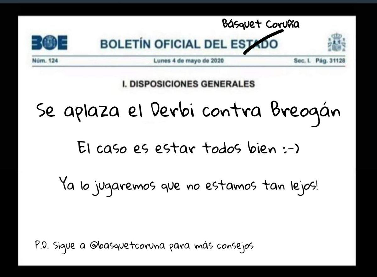 ⚠️ ÚLTIMA HORA ⚠️

🚨 COMUNICADO OFICIAL 🚨

El derbi contra <a href="/CBBreogan/">Río Breogán</a> no se jugará este sábado. Tendremos que esperar un poco más.

Forza compañeiros! 💪🏼🧡💙