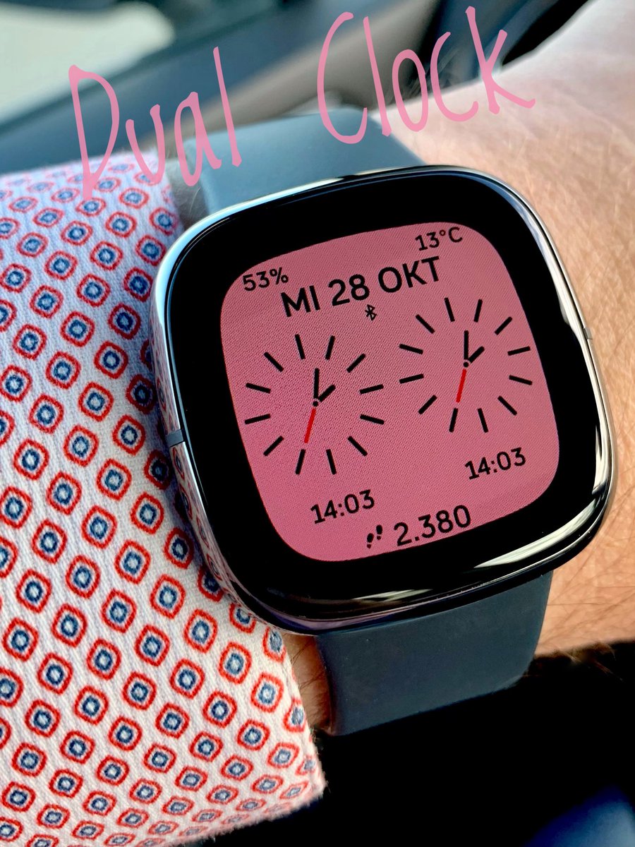 DANdFRA's tweet image. Awesome “Dual Clock” #watchface #clockface with great AOD mode by BV DESIGNS @DesignsBV for #Fitbit #fitbitversa3 #fitbitsense #made4fitbit