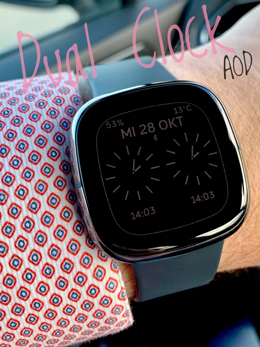 DANdFRA's tweet image. Awesome “Dual Clock” #watchface #clockface with great AOD mode by BV DESIGNS @DesignsBV for #Fitbit #fitbitversa3 #fitbitsense #made4fitbit