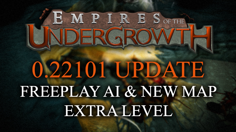 eotu_game's tweet photo. A large update for everyone in Empires of the Undergrowth today - AI colonies in freeplay, a new terrifying extra level (Excavators) and some important pheromone marker changes. 

Extensive patch notes on Steam:

https://t.co/QjFxcvPy3u

#indiedev #gamedev #UE4 #antsrule https://t.co/ihfbhDdgcq
