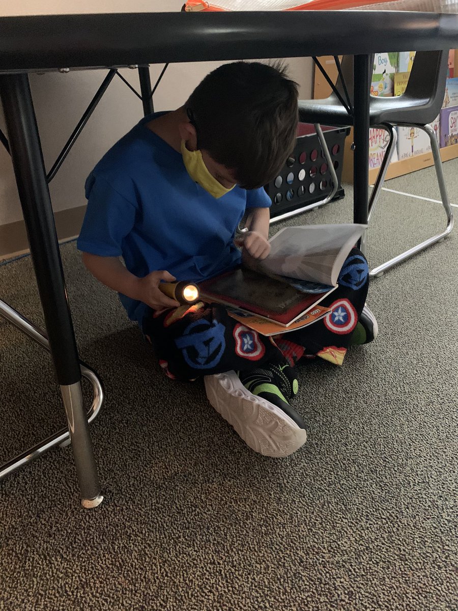MsPiatchekFSE's tweet photo. PJ day and reading with flashlights?! This was a fun morning! #OneFlagstone #2ndchat https://t.co/dvw4R1ptTg