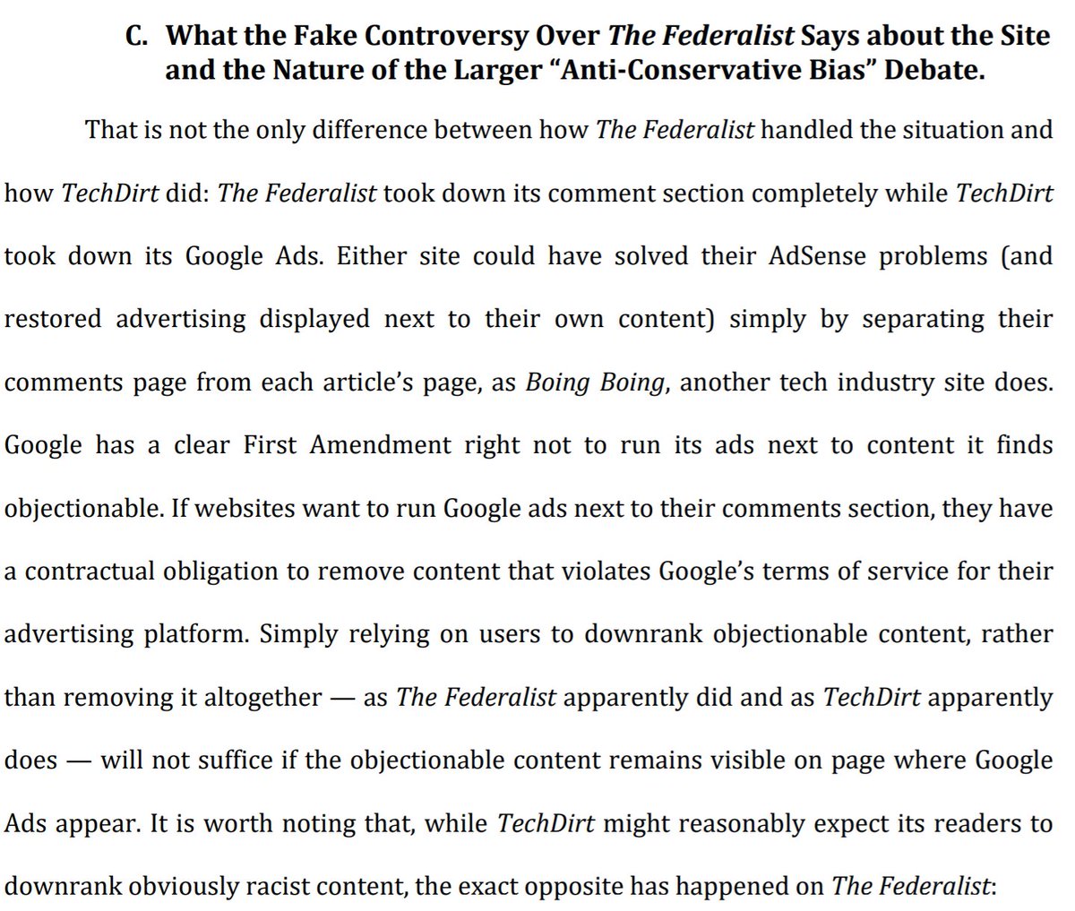 We debunked the fake controversy over the Federalist being "censored" in our reply comments on NTIA's petition  https://techfreedom.org/wp-content/uploads/2020/09/NTIA-230-Petition-Reply-Comments-9.17.2020.pdf#page-230