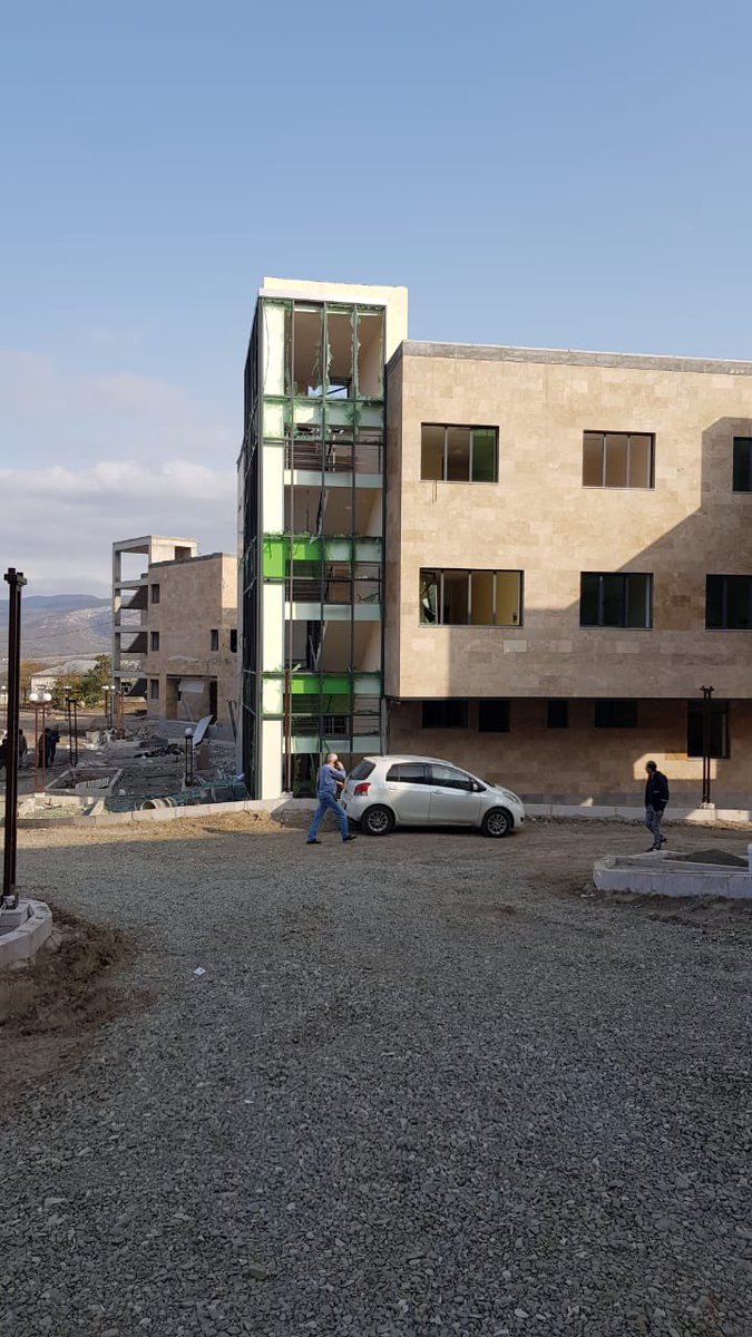 Heavy strikes of #Azerbaijani military towards Medical Center, the Main Hospital of Stepanakert, this the center of capital city of #Artsakh (Nagorno #Karabakh). 

#terrorism #WarCrime #DontBeBlind #dontcloseyoureyes