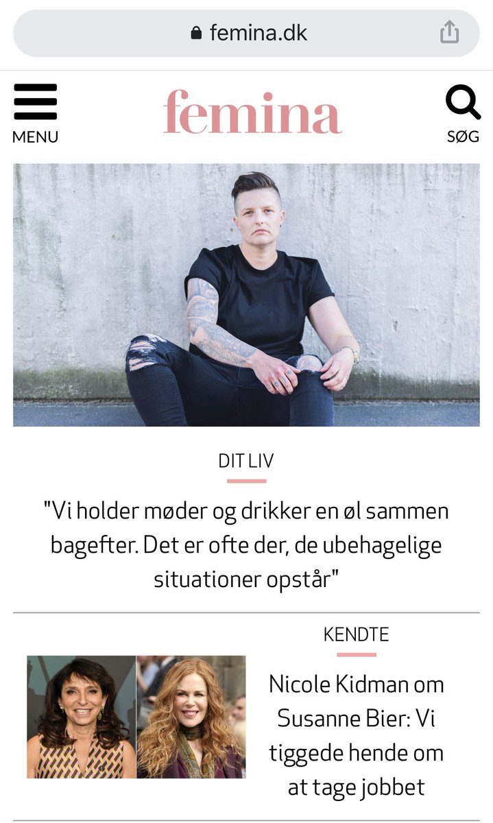 FrejaWedenborg's tweet photo. Bier, Kidman - men selvfølgelig seje Mette @dahlmann97 og initiativet mod #fagligsexisme først! Femina kender deres prioriteter på forsiden netop nu 💪 https://t.co/ke3OTxKhZj https://t.co/GzWMUZnZeL