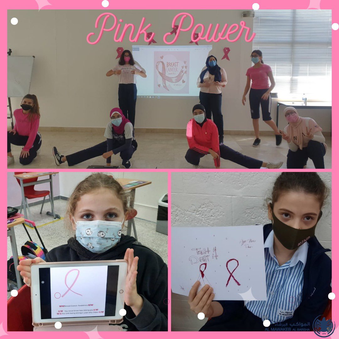 Mawakeb_Barsha's tweet photo. “Supporting the fighters, admiring the survivors, honoring the taken, & never ever giving up hope!” At AMB, we fight the pink fight for #breastcancerawareness #pinktober #BCA #hope #schoolsupport #hopeispowerful #fightlikeagirl #pinkarmy #poweroflove #wearealmawakeb https://t.co/zNN0kfSVVU