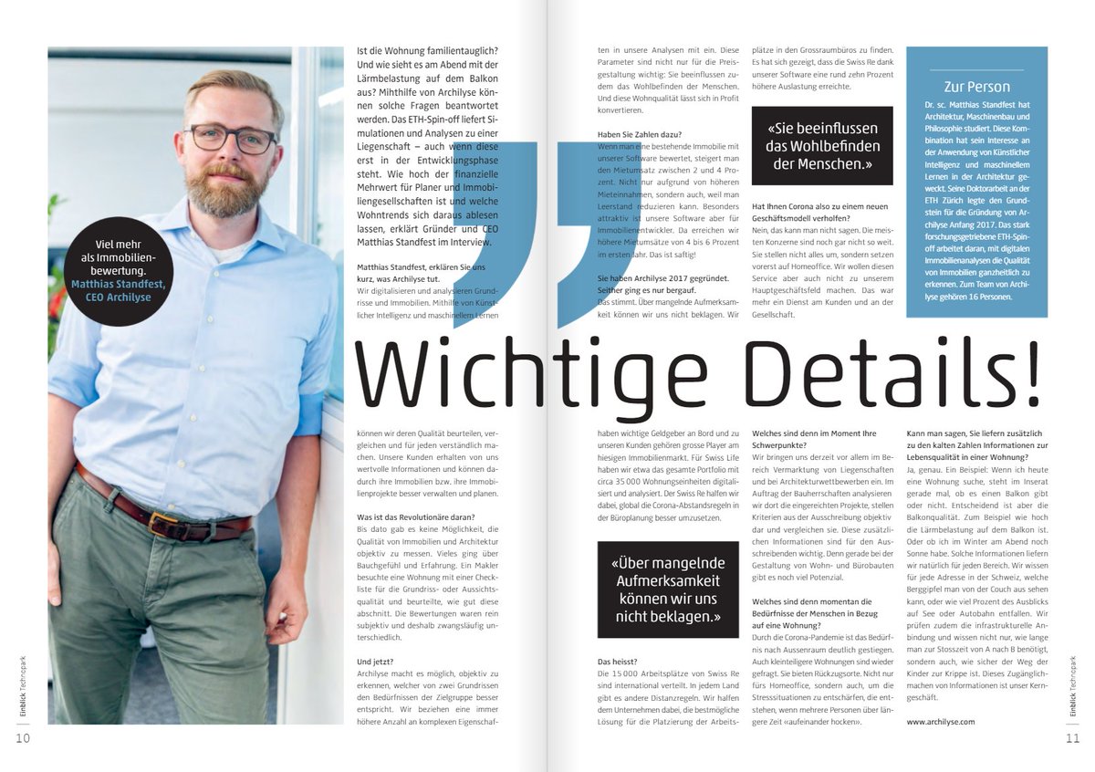 Vielen Dank für das Interview <a href="/technopark_zh/">TECHNOPARK® Zürich</a>
Lesen Sie es auf Seite 10
hubs.la/H0yPqM80
--
#Leadership #Interview #PropTech