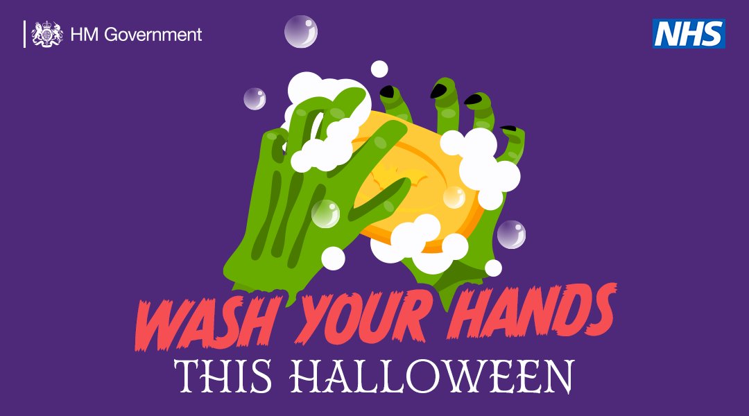 UKHSA's tweet photo. Got anything planned for #Halloween?

Make sure you stay safe whilst having fun:

🎃 Follow the rules in your local area

🎃 Wash your hands regularly

🎃 Wear a face covering where appropriate

🎃 Maintain social distance https://t.co/RYxxahENU7