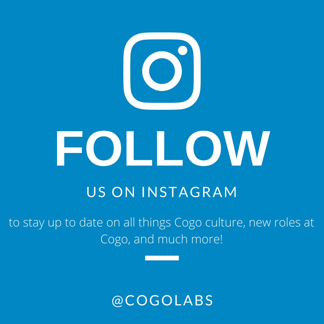 FOLLOW US: On Instagram to see what new openings we have, learn more about our #CogoCulture, and much more!