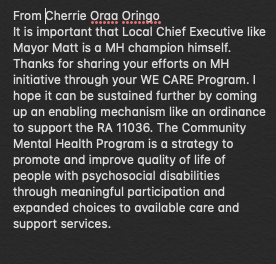 mentalhealthph's tweet image. Thank you, Cherrie (from Facebook) for your comment. 

Share your thoughts. Use the hashtag #MHTalks 

#MHTalks
#SulongMH
#MoveForMentalHealth
#TuloyAngKwento