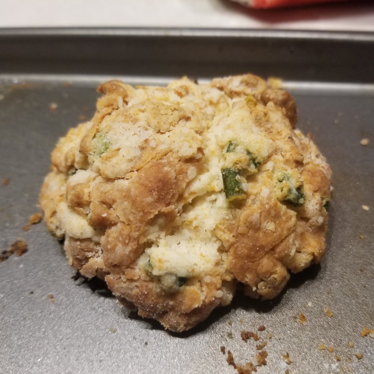 Eatingnormal1's tweet photo. I have to work on my biscuit game, but not bad for a second attempt at Molly Baz's sour cream and scallion biscuits. https://t.co/2SILKIm6Xr