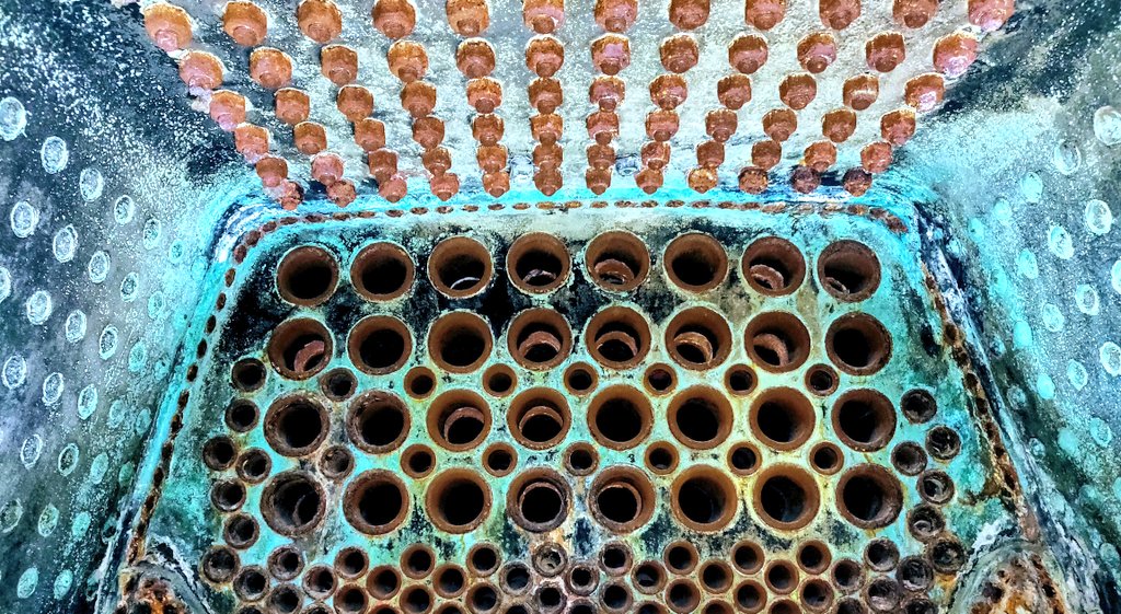 cefairless's tweet photo. Never thought I'd call the interior of a firebox beautiful but you have to admit this view is kinda stunning. #Conservation #FireBox #ConditionReport #Documentation #CopperCorrosion #IronCorrosion #FireAndWater #Metals https://t.co/ZPMoeIthxL