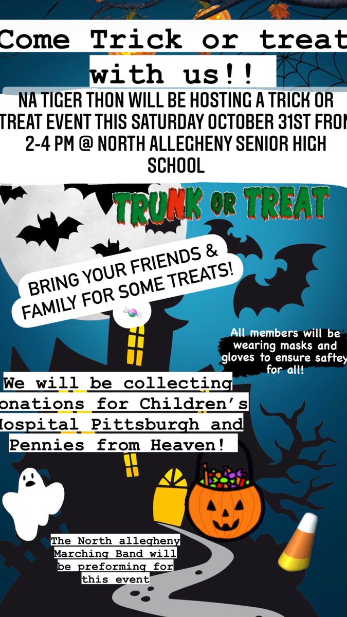 NA_TigerThon's tweet image. 🎃HEY EVERYONE!!! Come trick or treating with us this Saturday on Halloween from 2-4 @ NASH 
Wear your best costume, we can’t wait to see you all there!!! 🍬👻
