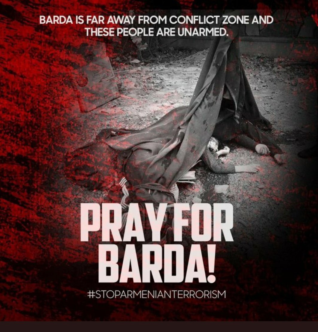 Səsimizi dünyaya çatdirmaq üçün əlimizdən gəldiyini edirik..ama nə fayda?Sanki bütün Dünya kor olmağı seçib.Yaşlı ,cavan, uşaq terrora qurban gedir.. görmürlər..,susurlar.Deyəcək söz tapmıram.. Nə olmalidi ki bundan artiq ?Dünyanin əyağa qalxması üçün nə lazimdir?
#PrayForBarda