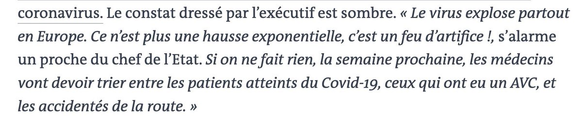 When I see how the new measures are decided, and when I read an anonymous source close to Macron who declares: "it is not an exponential growth anymore; it is a firework!", I sometime think that they might not understand at all what is happening.