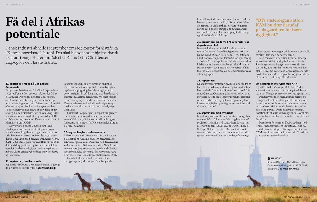 Not surprised to find <a href="/KlausLC/">Klaus Lehn Christensen</a> mentioning our favorite Mariam Njroroge in his diary of his 1st month in Nairobi as new representative of <a href="/DanskIndustri/">DI - Dansk Industri</a> in the region. 
publikationer.di.dk/dikataloger/93…