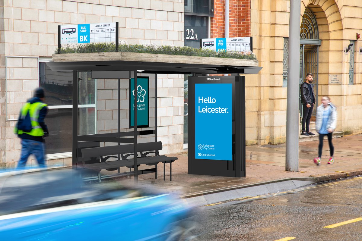 Leicester goes green! Ace to see our 'platform for good' come to life in local communities. Revamped, environmentally conscious shelters featuring Living Roofs. Find out more: okt.to/1gvJjS #OOH