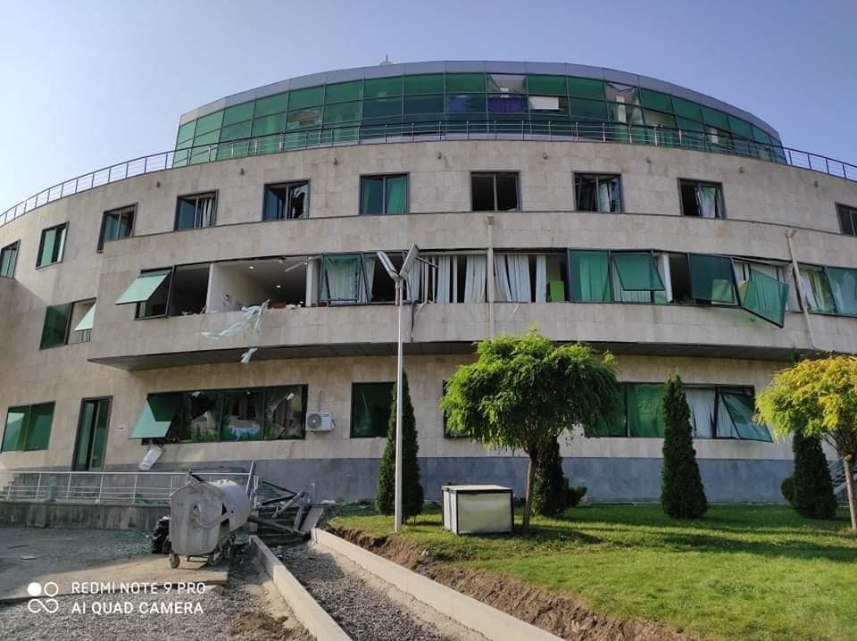TMkrtchyan's tweet photo. #Azerbaijan targeted maternity hospital in #Stepanakert once again not hiding its #genocidal policy againts #Artsakh/ #NagornoKarabakh. #RecognizeArtsakh #StopAzerbaijaniAggression @LithuaniaMFA @Latvian_MFA @MFAestonia @LRSeimas @Jekaba11 @Riigikogu https://t.co/nEuuVvdIwa