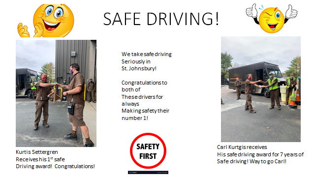 0580 safety - Congratulations to these two drivers for 
always driving safely.  <a href="/safetyfirstNED/">Northeast District Safety</a>