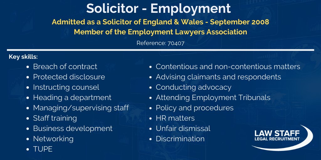 ★ FEATURED CANDIDATE ★
Employment #Solicitor with 12 yrs' PQE is available on a #permanent basis in #WestYorkshire and is willing to relocate
For more info contact @NKLawStaff:
📞 01945 208 080
💻 nkirkby@law-staff.co.uk
#law #legalprofession #legalrecruitment https://t.co/8Fbzbww8n1
