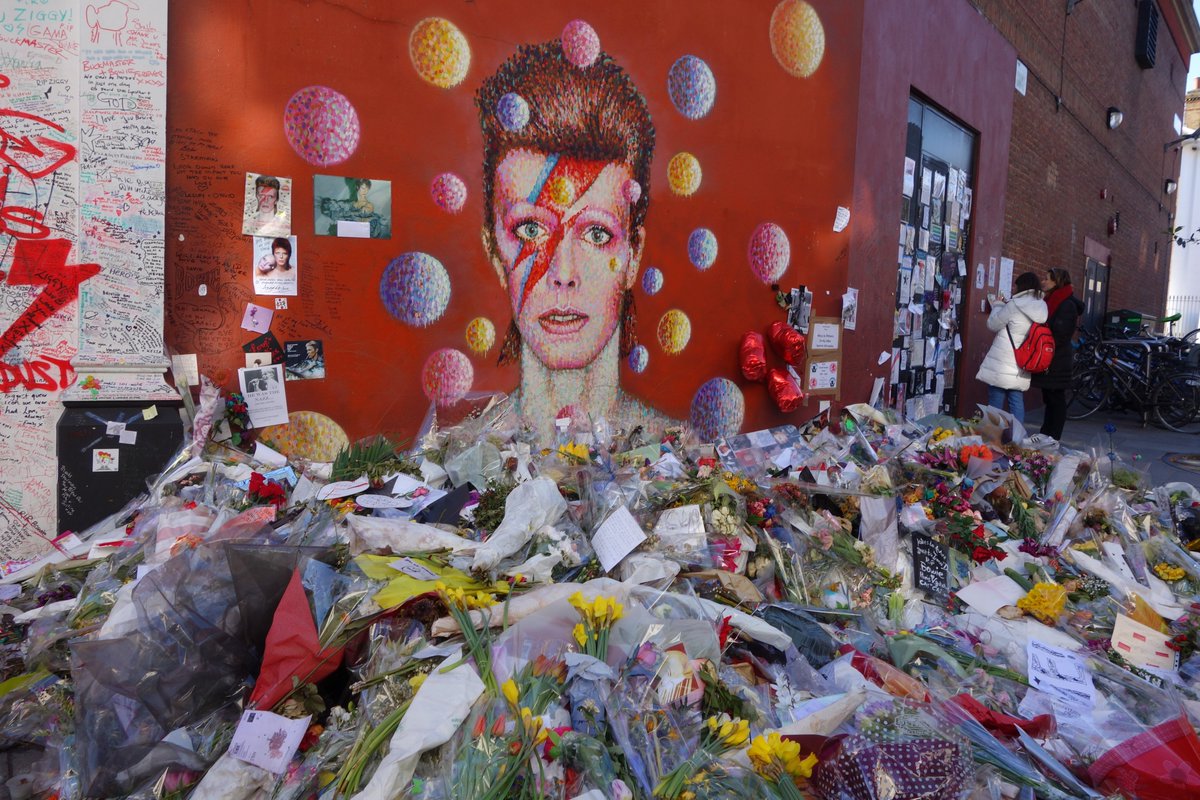 Tunstall Road in Brixton has no direct biographical link to Bowie beyond being a street near where he grew up. This tribute site is located due to the symbolic value of the Aladdin Sane mural (by Jimmy C) that decorates the wall of Morley's Department Store  #festivalCHAT2020 (5)