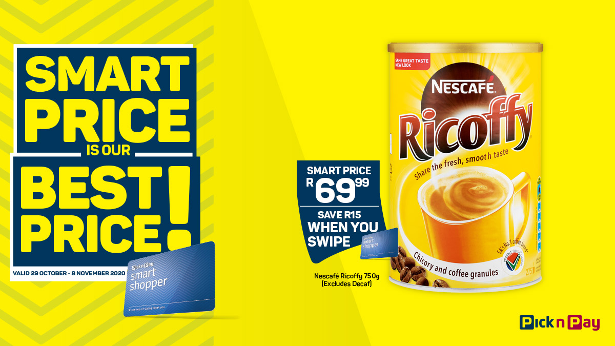 PicknPay's tweet photo. Stretch your budget further with these super savings! Prices valid 29 October - 8 November. https://t.co/4BYkeoBgoR https://t.co/3aK41jxkj7