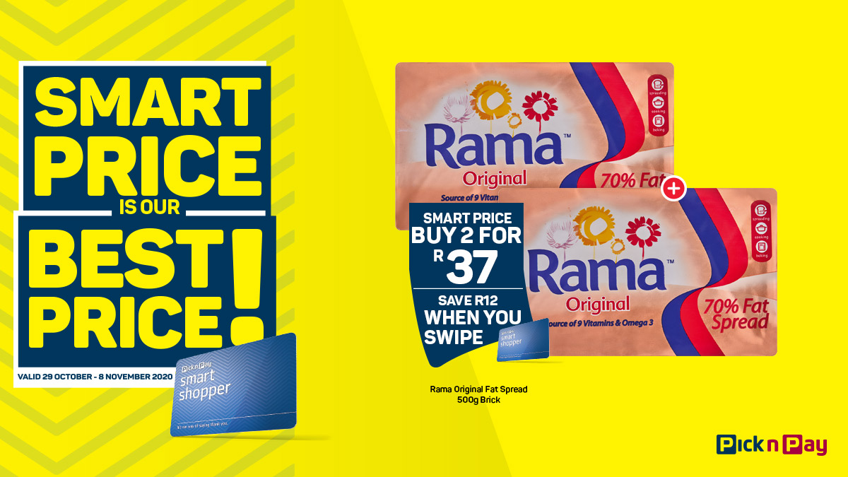 PicknPay's tweet photo. Stretch your budget further with these super savings! Prices valid 29 October - 8 November. https://t.co/4BYkeoBgoR https://t.co/3aK41jxkj7