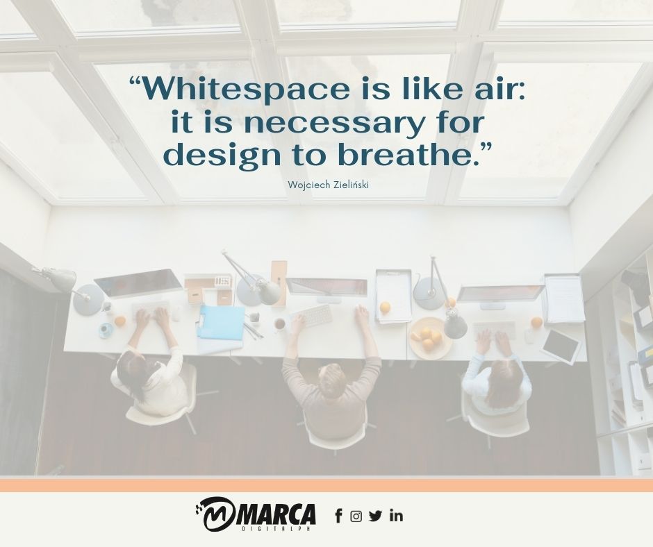 MarcaDigitalPH's tweet photo. “Whitespace is like air: it is necessary for the design to breathe.”
–Wojciech Zieliński

#MarcaDigitalPH
#GraphicDesign
#GraphicDesignTips
#GraphicDesignSolutions https://t.co/Vt5xgZkaHm