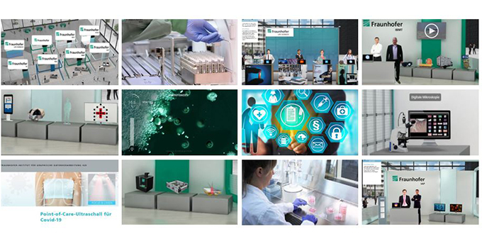 Fraunhofer's tweet photo. In der Ausstellungshalle sind auch am Thementag #Gesundheitswirtschaft zahlreiche Exponate und Materialien zu den Themen #DigitalePathologie, #KI, #Biomedizin, #Impfstoffherstellung, #Ultraschall, u.a.m. zu finden. https://t.co/QCQTuwl9sj #WeKnowSolutions #FraunhoferSolutionDays https://t.co/jrNMWalc1C