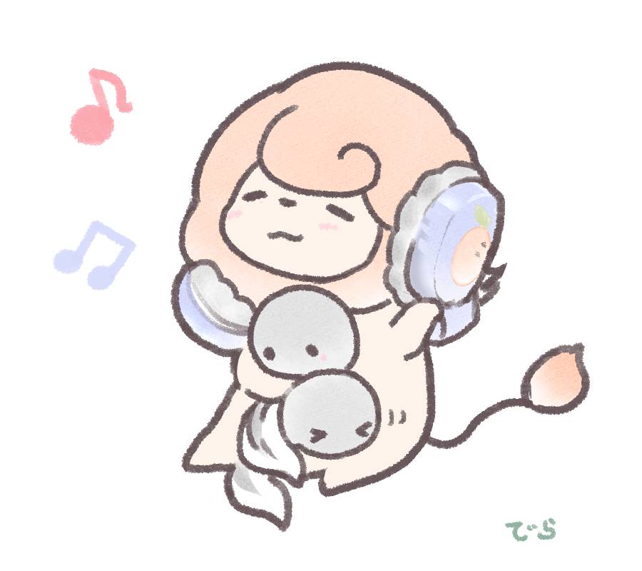 でら てんぱライオン 音楽を聞くてんぱライオン イラスト Illustration てんぱライオン おたまじゃくし イラスト好きな人と繋がりたい 絵描きさんと繋がりたい