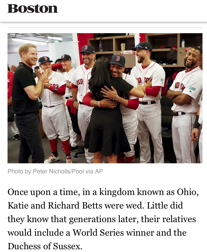 💞MeyHiveSupportsHarryMeghanArchieLiliDiana🌸🇺🇸 on Twitter: "Distant Cousins Mookie Betts and #MeghanMarkle Shared a Hug at London Red Game 2019. In 2020 #Mookie Betts led his new team #LADodgers to #LATogether https://t.co/3BZxLJdY50"
