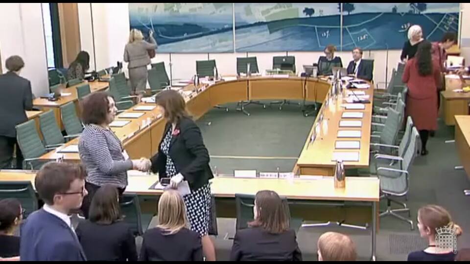Also, one day, I will tell the story about how a video editor with no real experience of reporting found herself reporting on this for a real news place. That is wild. But here is evidence I know some stuff about this. Me shaking hands with Nicky Morgan.