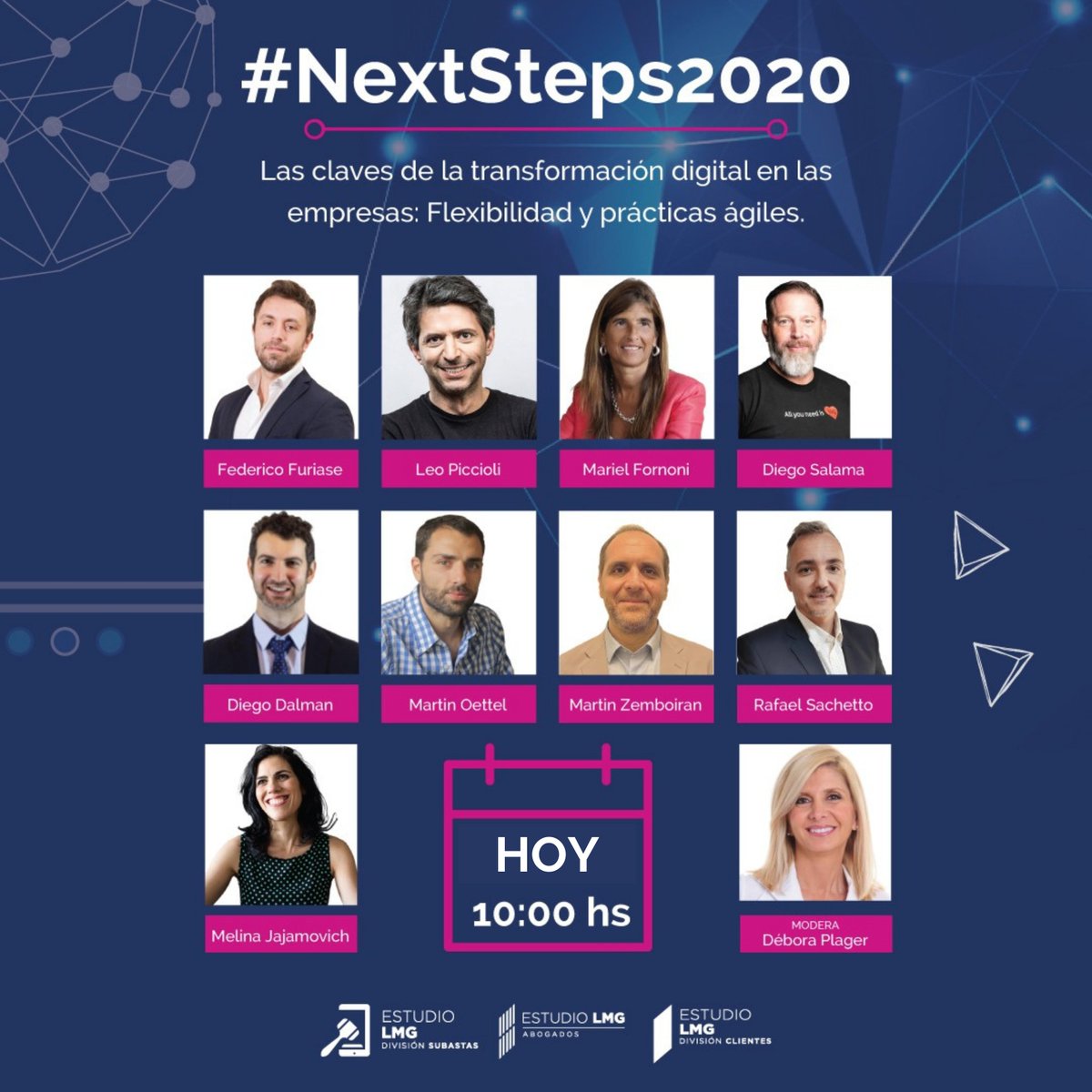 EstudioLmg's tweet photo. Ya comenzó #NextSteps2020
🔜La inscripción continúa abierta durante toda la jornada.
Para acceder de manera gratuita 🔜 https://t.co/qft6YlxICo
——
#conferencia #abogados #digital #online https://t.co/44EvyeasVf