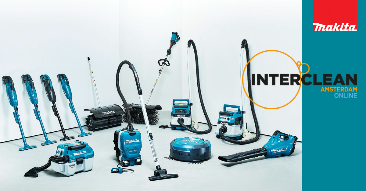 MakitaNederland's tweet photo. Tijdens @intercleanshow Amsterdam Online van 3 t/m 6 november 2020 is #Makita ook aanwezig. Ben je benieuwd naar onze accu producten voor schoonmaak en gebouw- & terreinonderhoud op basis van bewezen accutechnologie? #intercleanshow Meld je hier aan https://t.co/e45GECec61 https://t.co/5jIU66S3wG
