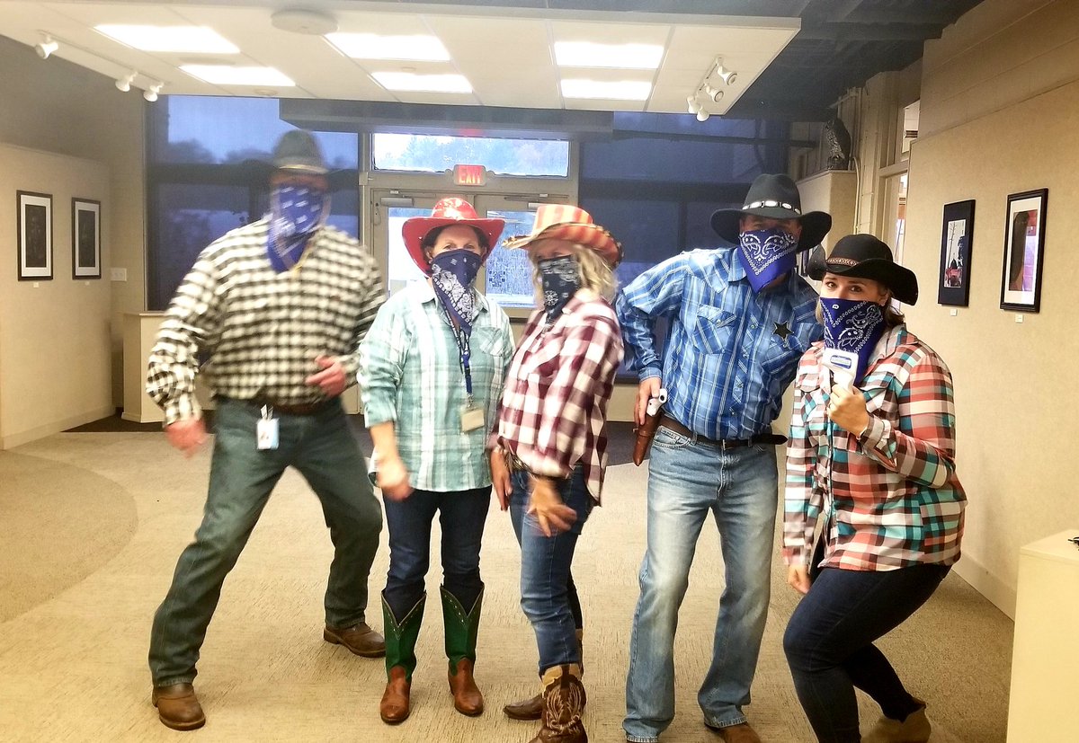 dr_abernethy's tweet photo. A few members of the BHS Staff celebrated Halloween a little early today!  Mr. Harris and Coach Worley win the awards for best costumes today! https://t.co/hTSAJzxHK5