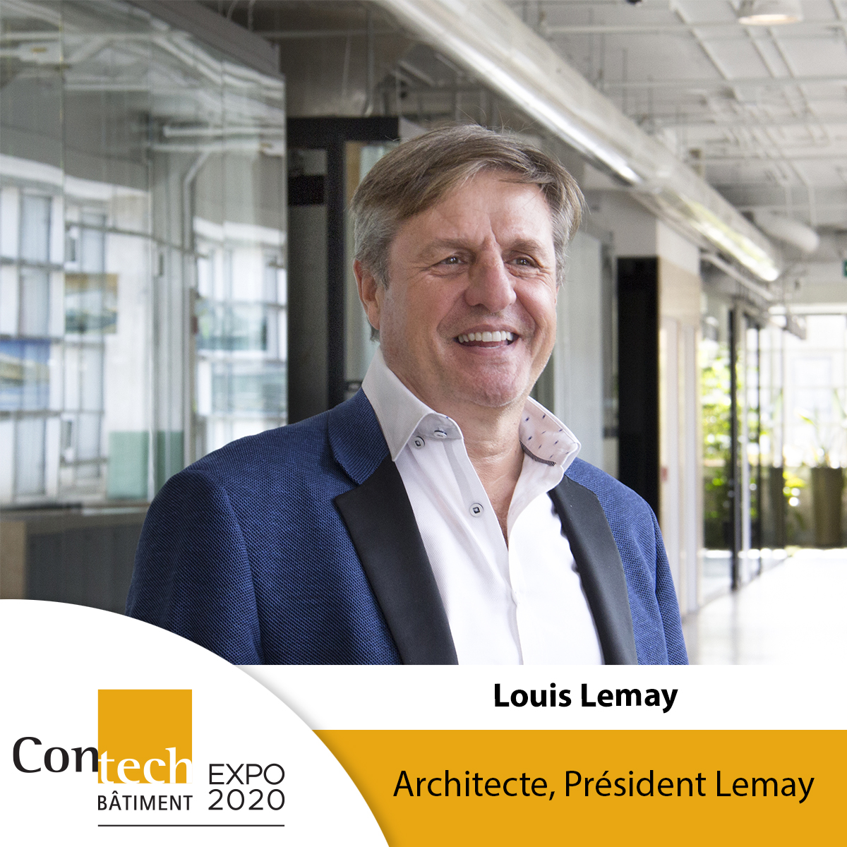 contechbatiment's tweet photo. [DIRECT]📽️
Terminons cette première journée d'#ExpoContechBatiment avec notre conférencier vedette Louis Lemay, Architecte et Président de @lemayonline. 
Le thème de sa conférence sera : "Réinventer des milieux de vie d'un futur durable".
Rendez-vous sur notre chaîne 1 à 16h00 https://t.co/fm9WAO1Zxh