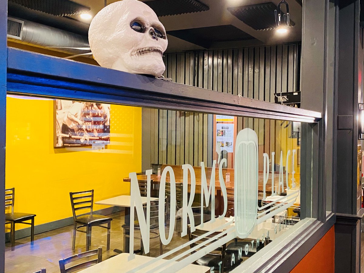 normsevents's tweet photo. The Halloween spirit is alive and well at Norm's Place. Come see all our spooky decorations on this wonderful wine Wednesday. We have 1/2 off wine all day. #WineWednesday 

#NormsPlace #Danville #BestWings #CraftBeer #PatioLife #NFL https://t.co/48Nwxk9Ghw