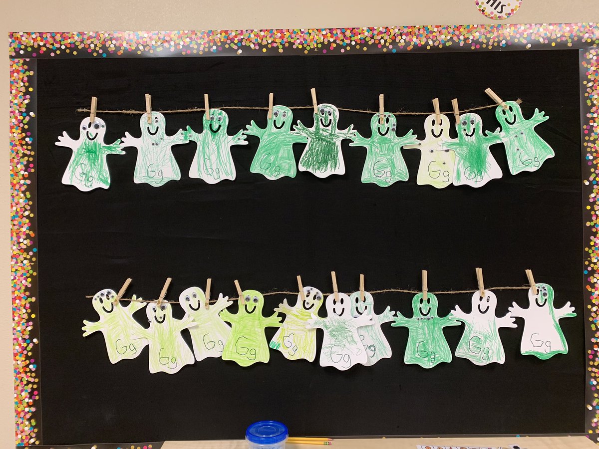 luvswa79's tweet photo. This weeks art with Mrs. Tami was brought to you from the letter G - Enjoy our Goggly Green Ghost! @PVEprek1 @jdodt https://t.co/8FJdXRkncf