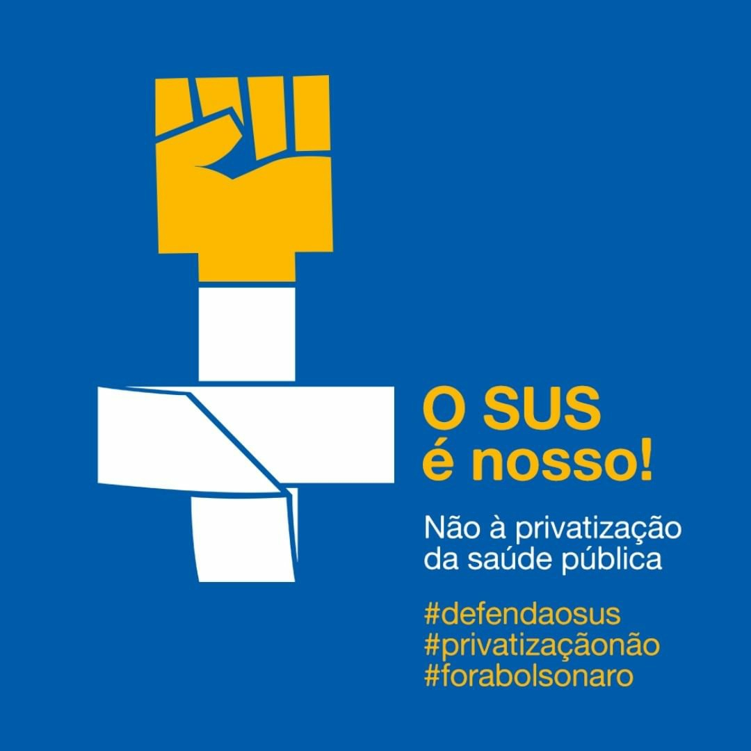 Frente Brasil Popular on Twitter: "O nosso Sistema Único de Saúde (SUS) há anos cuida da saúde do povo brasileiro. Defenda o SUS, diga não à privatização da saúde pública! #eudefendoosus #defendaosus #
