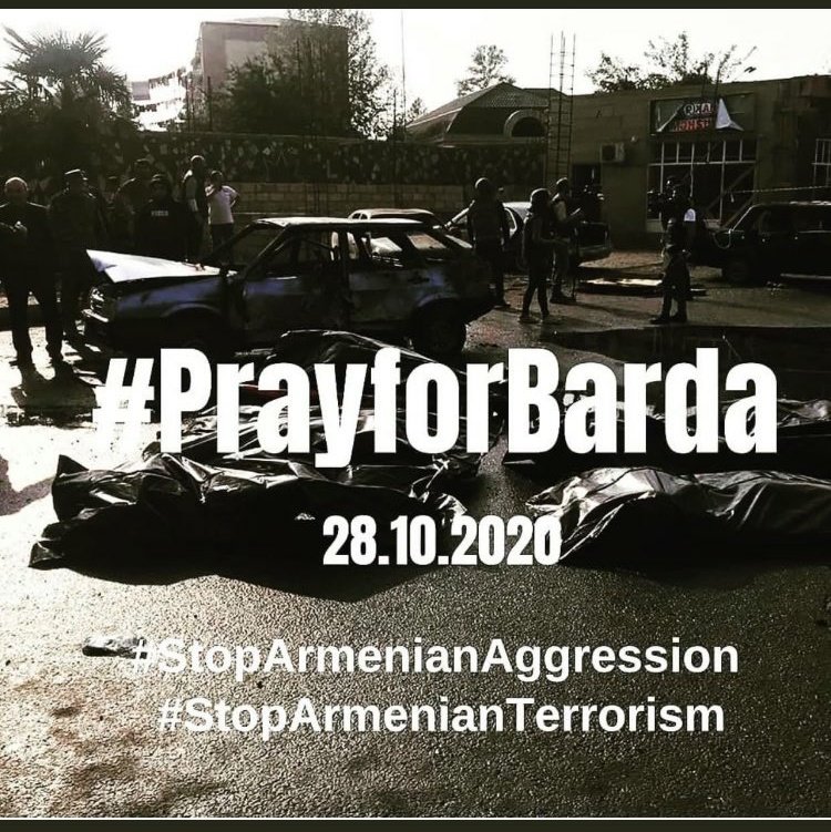 We will not forget this.You are terrorists. This is something inhuman #Bardacity 
#PrayForBarda 
#StopArmenianAggression 
#StopArmenianTerrorism 
#ArmeniaKillsCivilians