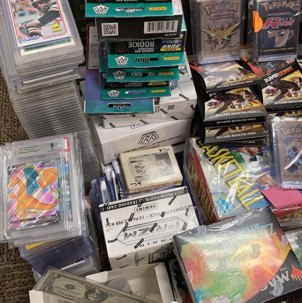 goingtwice_com's tweet photo. Who is bidding with us this weekend? https://t.co/pxu8XRxxyZ - Every item in this photo will be on our auctions coming up! #pokemon #pokemontcg #pokemoncards #mtg #magic #psa #bgs #gma #sportscards #basketballcards #baseballcards #footballcards #pwcc #goingtwice #charizard https://t.co/u6bAzFstFh