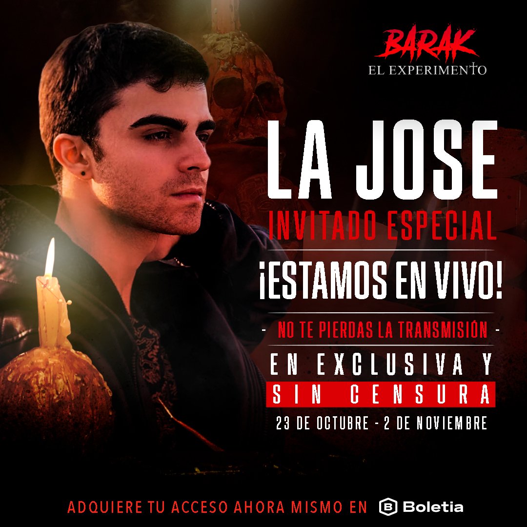 BarakExperiment's tweet photo. ¡Ya inició el sexto día de #BarakElExperimento!
Hoy se enfrentan a un rito más.
¿Quién será el famoso que jugará?
No te pierdas a los #6influencers1demonio en este #RealityParanormal y adquiere tu acceso en este link: https://t.co/FWdaMc1onM https://t.co/VhD61t299H